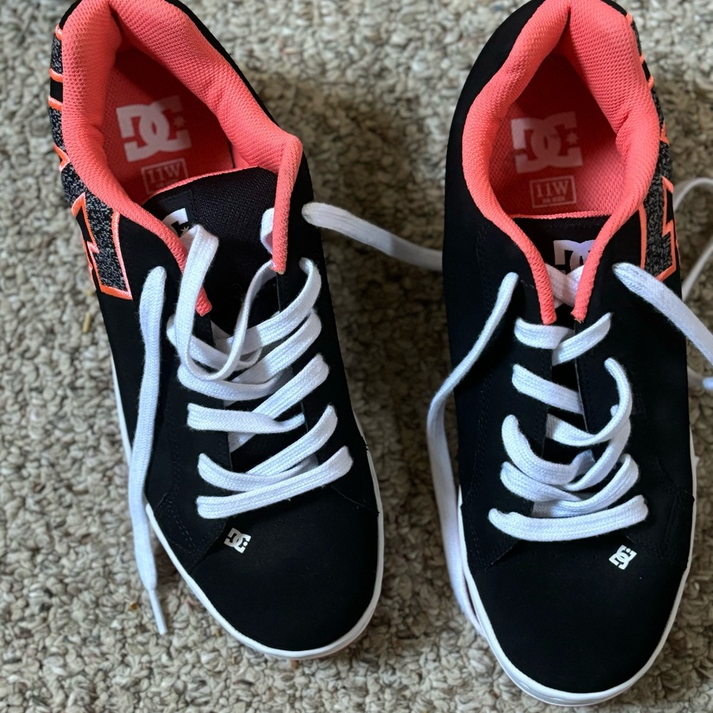 DC Black and Pink Skate Sneakers